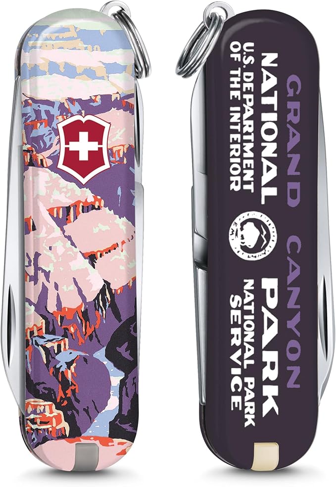 Victorinox Classic SD Swiss Army Knife, Compact, 7 Functions, Swiss Made Pocket Knife with Small Blade, Screwdriver and Key Ring - Grand Canyon National Park
