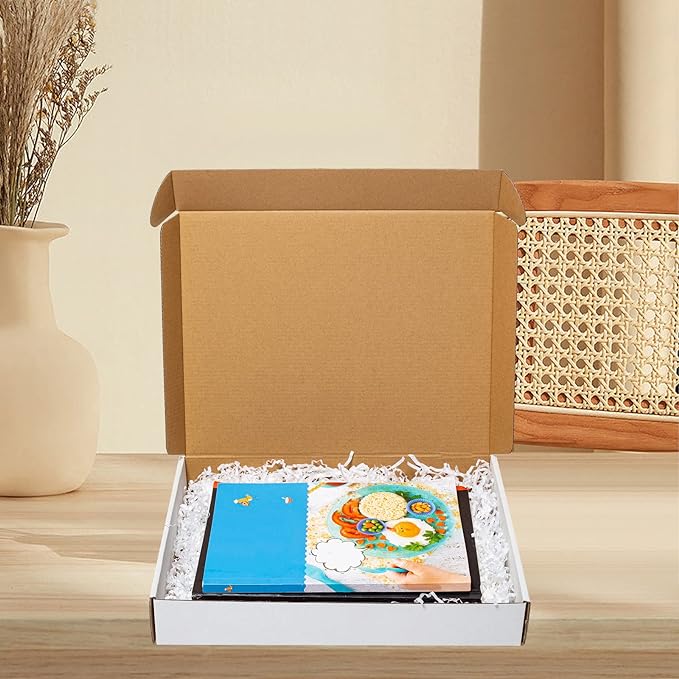 Wowxyz 13x10x2 Inches Shipping Boxes 25 Pack Corrugated Cardboard White Box | 3 Layers, Medium White Literature Mailer Packaging Supplies, Mailing Boxes for Small Business