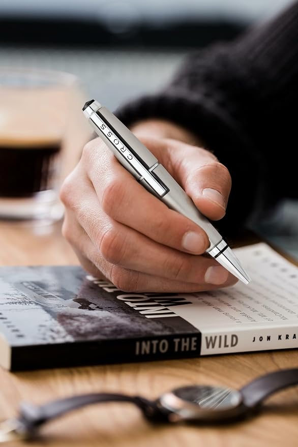 Cross Edge Sonic Titanium Gel Rollerball Pen, Medium Point, Black Ink | Elegant Accessory for Smooth Writing, Capless Slide-Open and Snap-Shut Design, Ergonomic Shape, Comfortable Grip, Gift-Ready