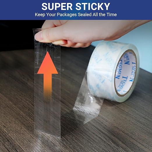 Heavy Duty Clear Packing Tape with Dispenser Combo for Shipping, Moving & Storage,Thicker Clear Packing Tape, 1.88 inches Wide, 60 Yards Per Roll, 18 Pack 1080 Total Yards