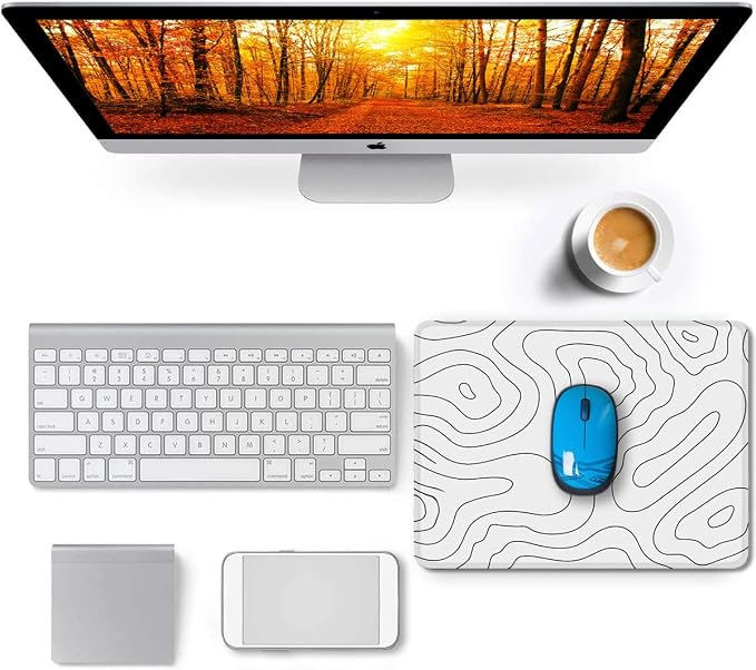 Large Mouse Pad, Gaming Mouse Pad with Double Stitched Edges, 14.9 x 11.7 inches Premium-Textured & Waterproof Mousepad, Nonslip Natural Rubber Base Mousepad for Laptop,Computer, Office, White Black