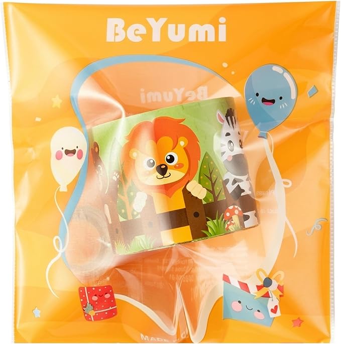 BeYumi Jungle Animals Border Trim - 65ft Back to School Jungle Animals Straight Rolled Border Trim Cute Safari Themed Zoo Animal Bulletin Board School Classroom Office Chalkboard Party Holiday Decor