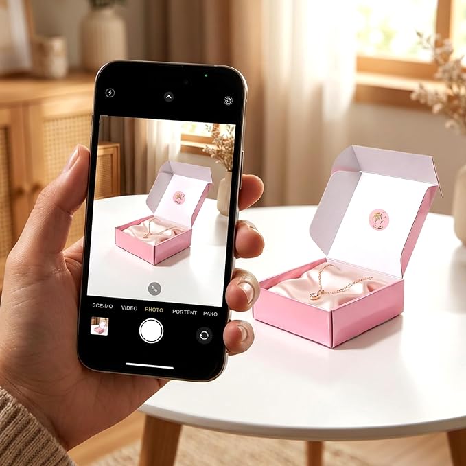 6x6x2 inch Glossy Pink Shipping Boxes, 50 Pack Corrugated Cardboard Mailing Boxes for Small Business Packaging, Shipping Candles, Coasters