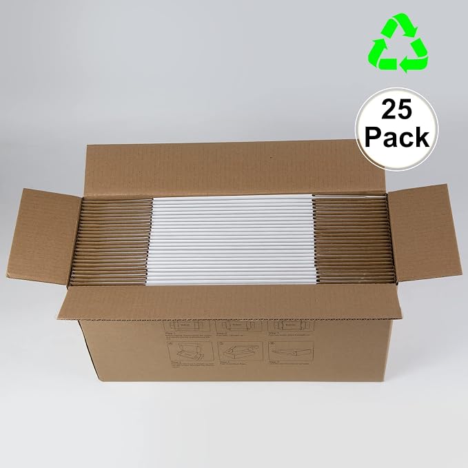9x6x4 Inches Shipping Boxes Pack of 25, White Corrugated Cardboard Boxes for Small Bussiness
