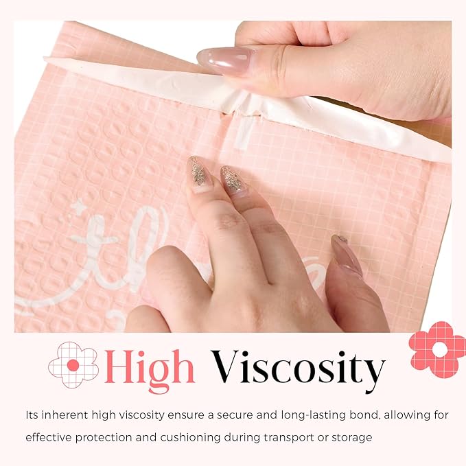 METRONIC Bubble Mailers 8.5x12" 40 Pack Thank You Pink Padded Mailer Usable Size 8.5 x 11" Strong Adhesion Bubble Envelopes Medium Mailing Envelopes Padded for Small Business Shipping Books Clothes