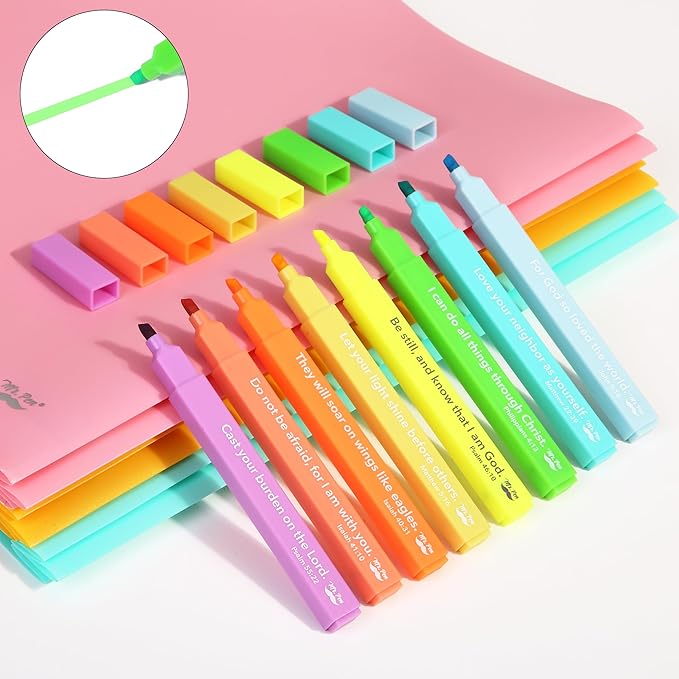Mr. Pen- Bible Highlighters with Color-Coding System, 8 Pack | Soft Chisel Tip, Aesthetic Highlighters Assorted Colors