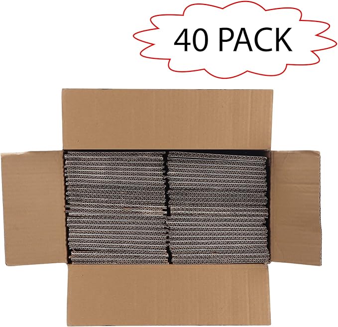 Calenzana 6x6x6 Inches Shipping Boxes Set of 40, White Corrugated Cardboard Box for Packing Mailing Small Business