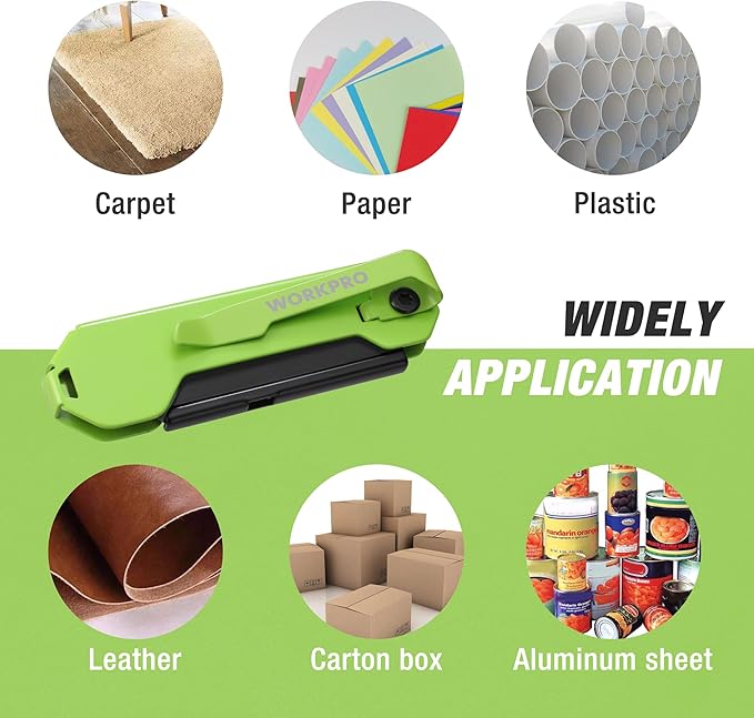 WORKPRO EDC Folding Utility Knife, Mini Box Cutter with Quick Open Axis Lock, Quick Change Blade Razor Knife, Foldable Small Pocket Knife with Belt Clip