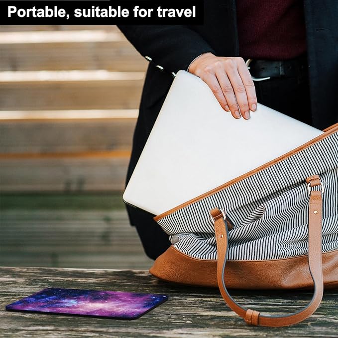 Small Mouse Pad 6 x 8 Inch, Audimi Mini Mouse Pad Thick for Laptop Wireless Mouse Home Office Travel, Portable & Washable (Purple Galaxy)