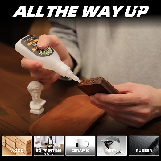 Thick Super CA Glue Kit 4.6 oz, Heavy Duty Clear Superglue Repair Wood Metal Plastic Shoe Ceramic Leather, Strength Instant Cyanoacrylate Adhesive for Woodworking Large Gap Crafts Archery Fletching