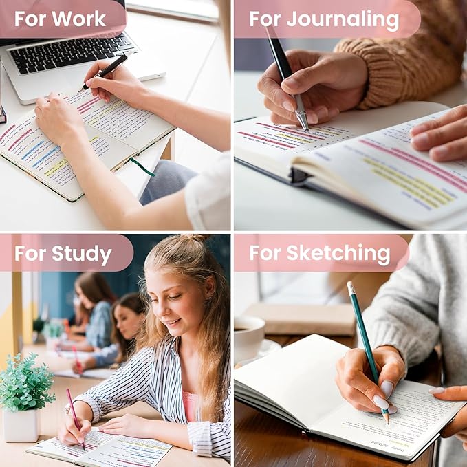Taja Blank Journal Notebook for Women & Men, Hardcover Leather Journal for Writing, Sketch Book, A5 Plain Paper Notebook for Drawing & Sketching, Perfect for Office School Home Supplies, Pink
