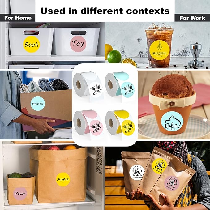 2" Circle Direct Thermal Labels, Thermal Printer Labels for Name Tag, DIY, QR Code, Self-Adhesive Address Shipping Stickers, Green Circle Sticker Labels Compatible with Zebra, Rollo, MUNBYN,750Lables