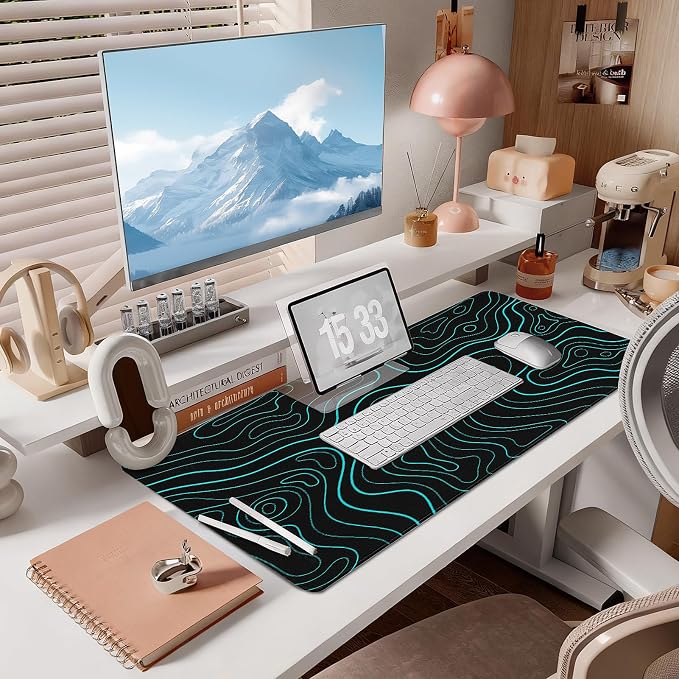 Mouse Pad Gaming - Desk Mat for Keyboard and Mouse - Large Mouse Pads for Desk, Gaming Mousepad with Non-Slip Base, Desks Pad (31.5" X 11.8") for Game, Office and Home