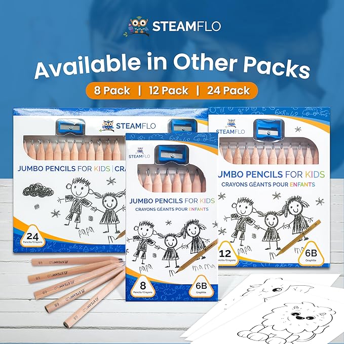 Learning Pencils for Toddlers 2-4 Years – Our Kids Pencils for Beginners Toddlers and Preschoolers with Jumbo Triangle Shape are Specially Designed Triangle (12 Pack)