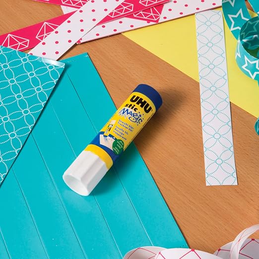 UHU Stic Magic Blue Colored Glue Stick, 12-Pack Bulk Set: 40g Sticks – Applies Blue & Dries Clear, Washable – All Purpose School & Craft Adhesive for Kids, Scrapbooking, Office & Home Use