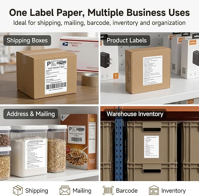 4x6 Direct Thermal Shipping Labels, 4000 Fanfold Labels, Strong Adhesive Shipping Label Paper, Water Oil Scratch Resistant, BPA & BPS Free, FSC Certified, for Most Direct Thermal Printers.