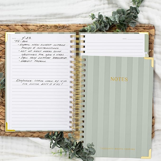 Aesthetic Thick Spiral Notebook With Tabs - Journal For Women Size B5 | College Ruled Note Book with 300 Lined Pages and Dividers - Perfect for Writing and Staying Organized at Work or School