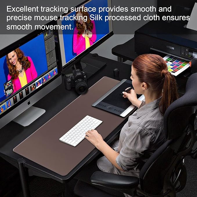 Gaming Mouse Pad,Large Mouse Pad Size 31.5x11.8 Thickness 0.12 inches,Premium-Textured Non-Slip & Waterproof Computer Mousepad with Stitched Edges for Gaming,Office & Home-80x30 Chocolate011