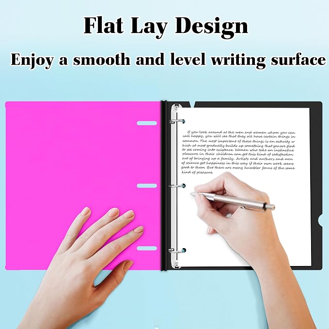 INFUN 1 INCH Telescoping 3 Ring Binder - 4PCS, Portable Plastic Binder with Telescoping Spine ,3 Ring Binders with Foldable Front Cover Holds 8.5" x 11" Paper for School,Office and Homes