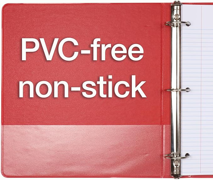 Cardinal 3 Ring Binders, 1.5 Inch, Round Rings, Holds 350 Sheets, ClearVue Presentation View, Non-Stick, Assorted Bright Colors, 6 Pack (79557)
