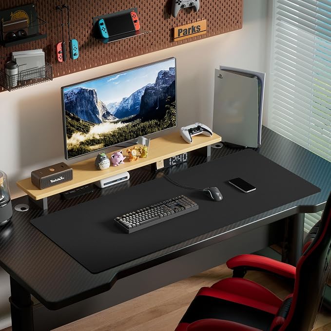 Aothia Leather Desk Pad Protector, Office Desk Mat, Large Mouse Pad, Laptop Desk Pad, Non-Slip PU Leather Desk Blotter, Waterproof Desk Writing Pad for Office and Home (Black, 55" x 24")
