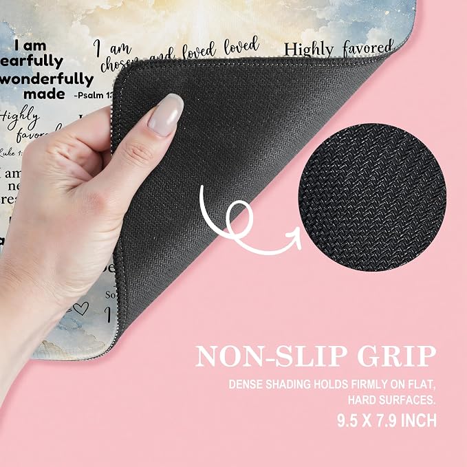 God Says I Am Christian Desk Mouse Pad 9.5x7.9 Inch (Blue) | Blue sky God Says I Am Bible verse mousepad for home office dorm computers, Christian desk decor and faith gifts for women