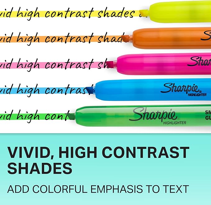 Sharpie Retractable Highlighters, Chisel Tip, Fluorescent Yellow, 12 Count
