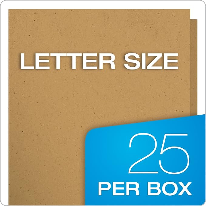 Earthwise by Oxford Two-Pocket Folders, Natural, Letter Size, 25 per Box, (78542) (Pack of 5)