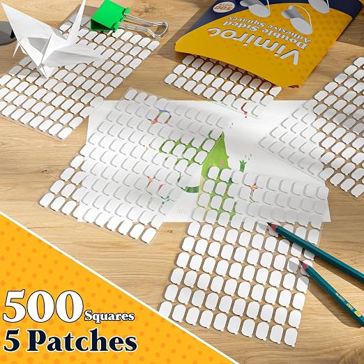 Adhesive Sticky Dots, Putty Sticky Tack, Double Sided Mounting Glue Dots for Wall Hanging, Crafts, Balloons, Poster, Festival, Party, Decorations - 500 Dots