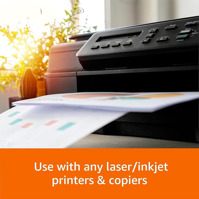 Amazon Basics Multipurpose Copy Printer Paper, 8.5 x 11 Inches, 24 lb Weight, 97 Brightness, White, 800 Sheets (1 Mega Ream), for Inkjet and Laser, Copy & Print (Pack of 2)