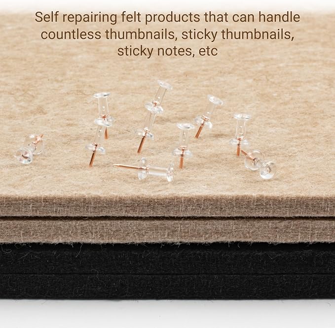 AKTOP Foldable Felt Bulletin Board for Wall, 60x36 inches, Black | Large Cork Board Alternative with 25 Pushpins, Decorative Photo Display Board Pin Board 5x3, For Home, Office & School