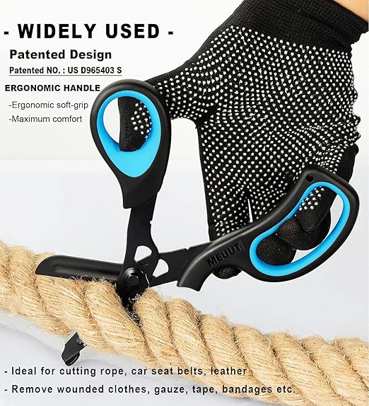MEUUT 2 Pack Trauma Shears Patented Bandage Scissors for Left and Right Hand - Medical Supplies with 8 inch Heavy Duty Medical Scissors for EMT Workers Nurses