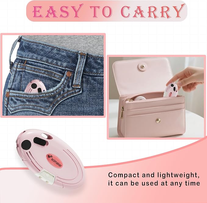 Pink Folding Box Cutter, Light Duty Utility Razor Knife | Package Opener Tool Back-lock Mechanism with Extra 10 Blades