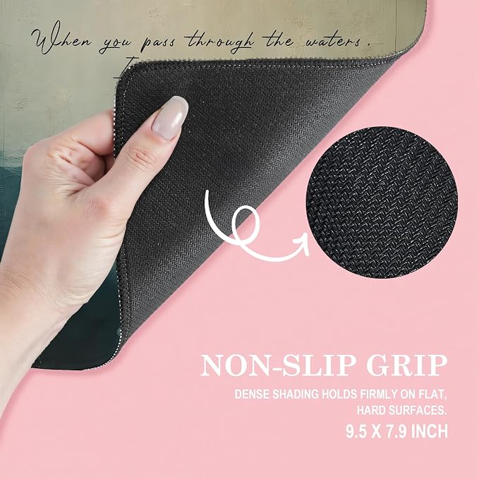 Christian Whale Mouse Pad, Isaiah 43:2 Coastal Beach Religious Bible Verse Mouse Pads Mousepad for Home Office Dorm Computers Laptop Supplies Desk Accessories, 9.5x7.9 Inch