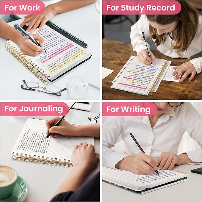 Spiral Notebook for Work Thick Hardcover Lined Journal for Note Taking | Jellyfish 300 Pages (7.1"x10") B5 College Ruled Journal for Women & Writing, Fit for Office Home School Supplies