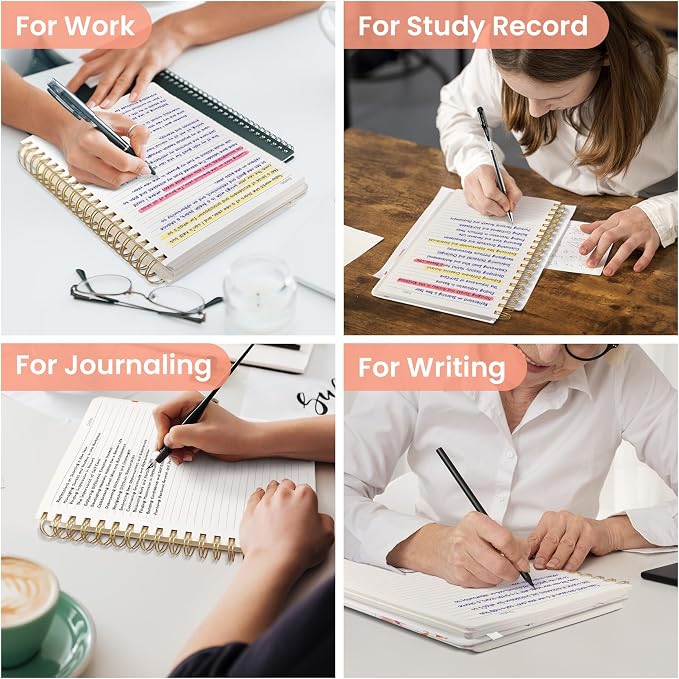 Spiral Notebook for Work Thick Hardcover Lined Journal for Note Taking | Painted Bloom 300 Pages (7.1"x10") B5 College Ruled Journal for Women & Writing, Fit for Office Home School Supplies