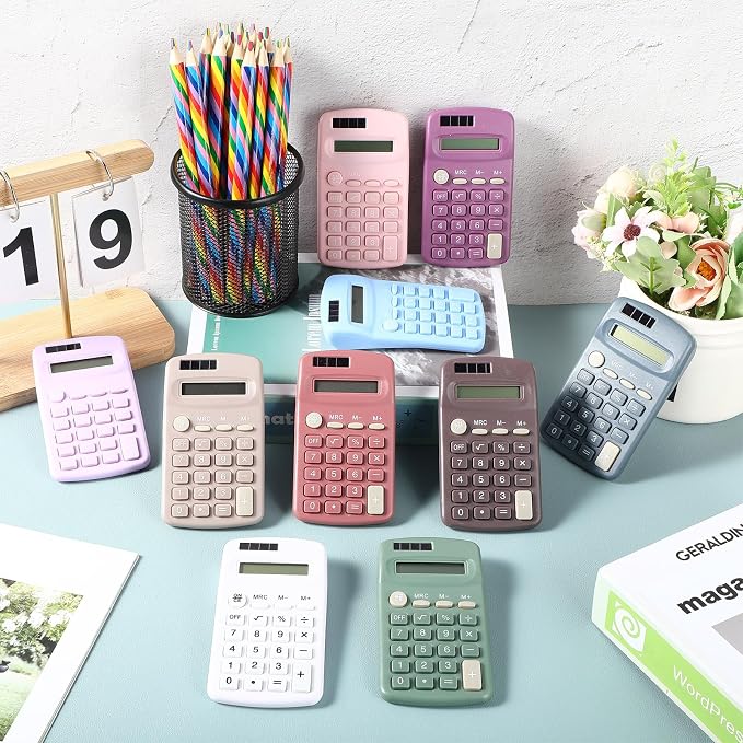 Flutesan 30 Pack Pocket Calculator,Multicolor | Mini 4 Function Calculators, for Students Kids, Small Battery Powered Bulk, Basic Handheld, for School Classroom Home Office