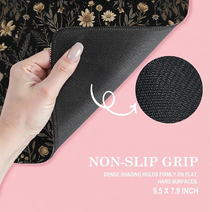 Moody Floral Gothic Butterfly Mouse Pad, Dark Academia Cottagecore Botanical Moth Mouse Pads Mousepad for Home Office Dorm Computers Laptop, Gothic Office Supplies Desk Accessories, 9.5x7.9 Inch