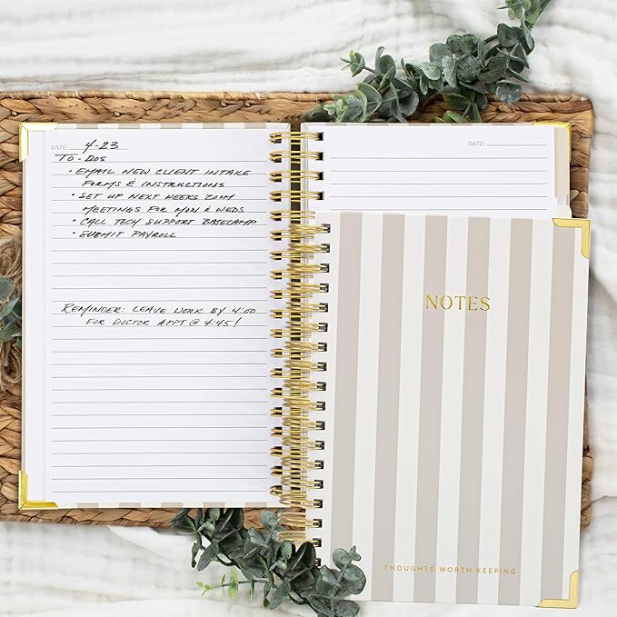 Aesthetic Thick Spiral Notebook With Tabs - Journal For Women Size B5 | College Ruled Note Book with 300 Lined Pages and Dividers - Perfect for Writing and Staying Organized at Work or School
