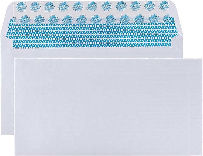 Aimoh #6 3/4 Small Envelopes Self Seal Security Envelopes No Window 1800Ct | No Window, EnveGuard, Security Tint, 3-5/8 x 6-1/2 In, 24 lb Paper, White, 1800 Count, Quick-Seal Closure (34300)