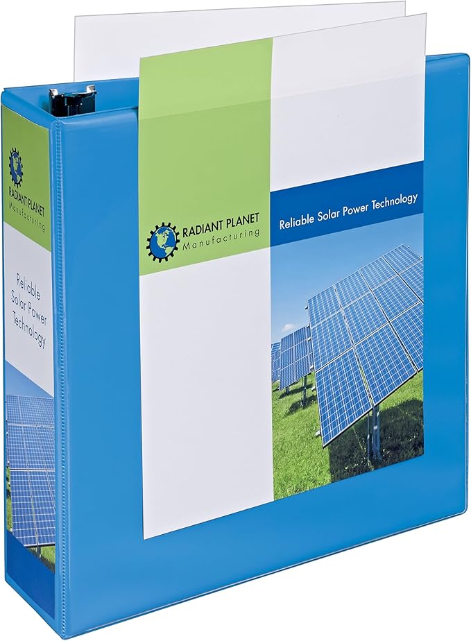 Avery Heavy-Duty View 3 Ring Binder, 3" One Touch Slant Rings, Holds 8.5" x 11" Paper, 1 Light Blue Binder (05601)
