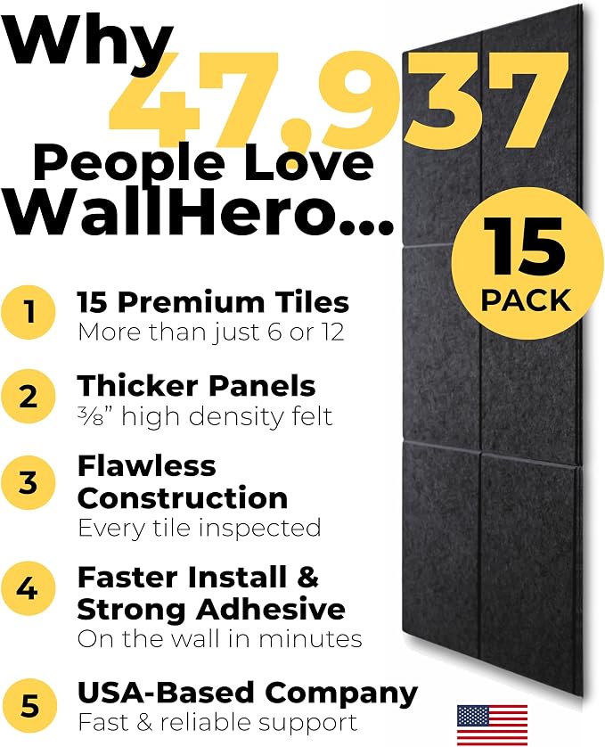 Large Bulletin Board, Tack Board, 59"x36" | 15 Pack | Wall Pin Board, Cork Board Alternative for Walls, Tablero de Corcho para Pared, Cord Board for Wall (Black Slats)