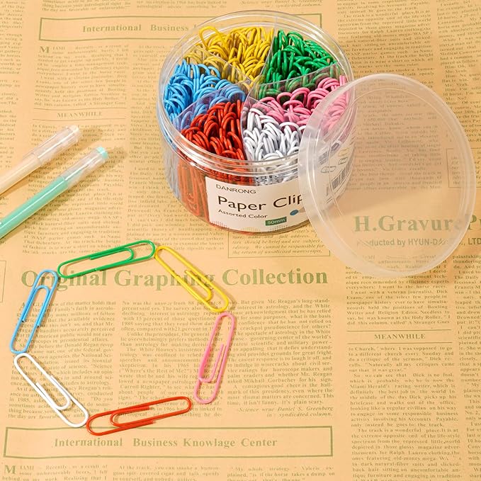 Jumbo Paper Clips,265 PCS (2 Inch) Large Paperclips Colorful Clips for Paperwork Ideal for Home, School and Office Use Colored | Paper Clips for Paperwork Ideal for Home, School and Office Use Colored