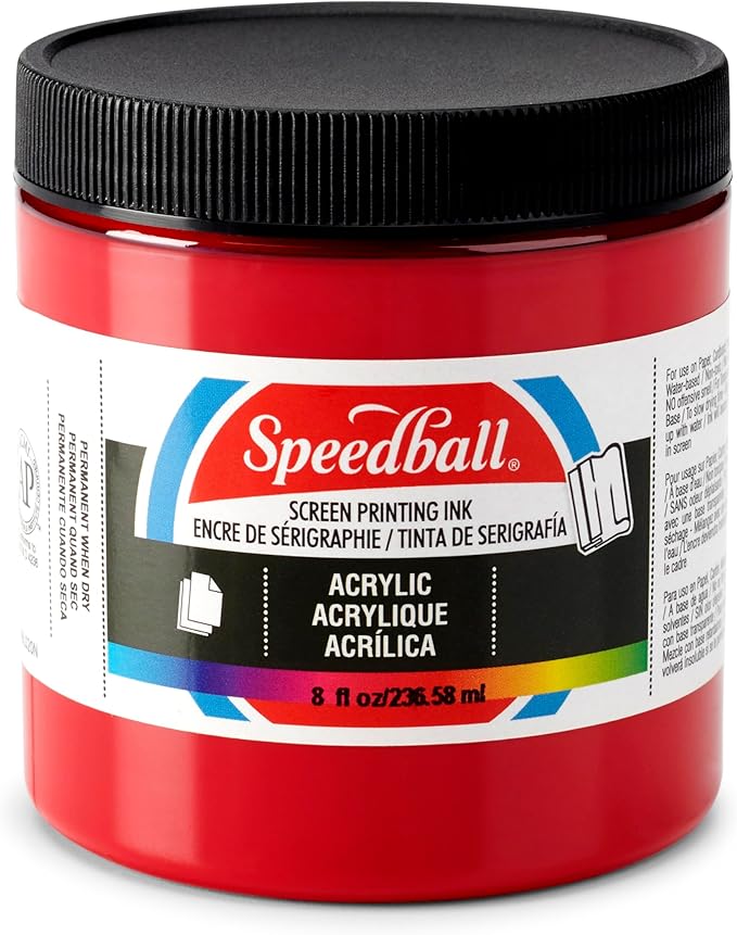 Speedball 004627 Acrylic Screen Printing Ink, 8 fl. oz., Dark Red