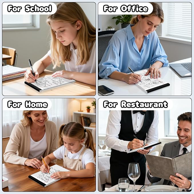6 pcs Note Pads Legal Pads 5x8, Notebook College Ruled, White Notepads | Glyanlee 6 Pack Micro Perforated Writing Pads, Small Lined Paper Pads, Pad of Paper for Office Home School
