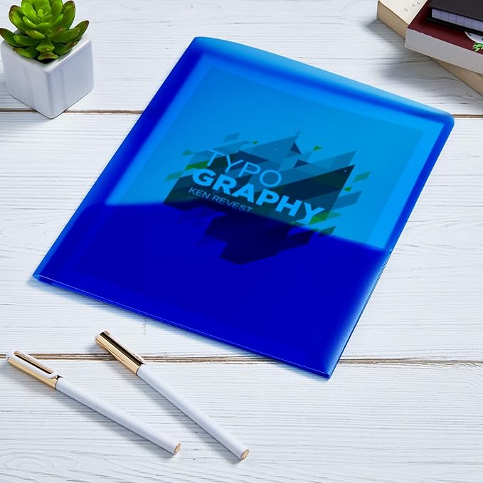 Avery Translucent Two Pocket Folder, Water Resistant, Holds up to 20 Sheets, 1 Blue Folder (47811) (Pack of 2)