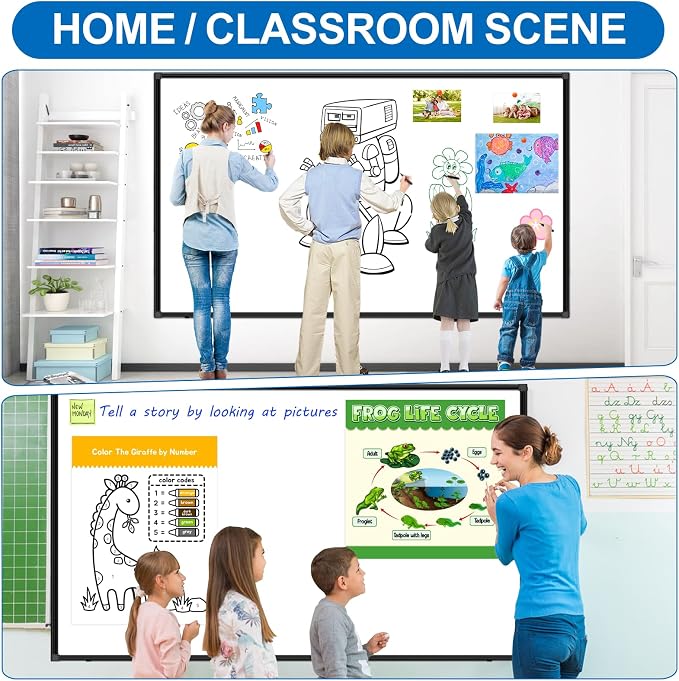 Large White Board Dry Erase Board for Wall 72"X40" Magnetic Whiteboard with Long Pen Tray, Presentation Dry Erase Boards for Office, Classroom, School, Home