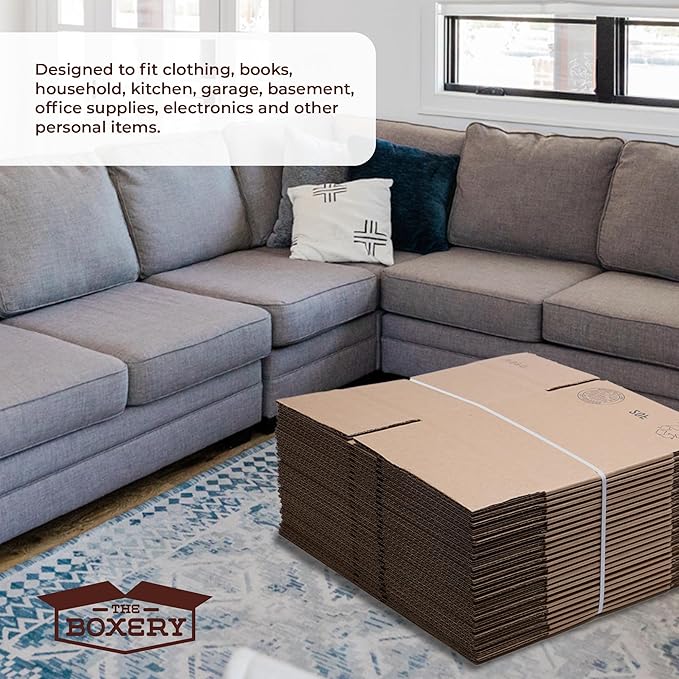 The Boxery Moving Boxes 10-Pack XX-Large | 24x24x24 inch | Durable ECT 32 Corrugated Shipping Boxes for Mailing, Packing, Moving, and Storage — Recyclable and Made in the USA