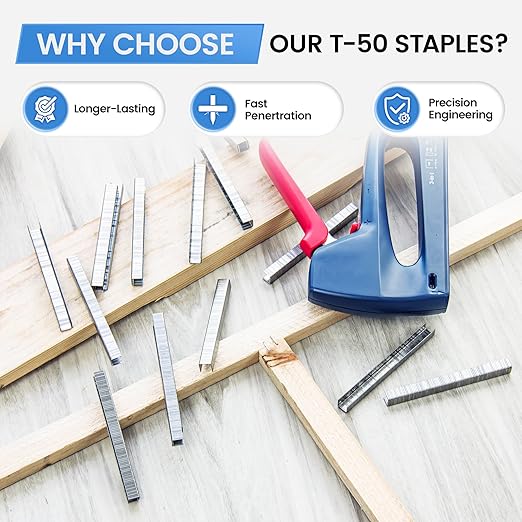 meite T50 Stainless Steel Staples Marine, 5/16 Inch Heavy Duty Staples for Staple Gun - 1512 Counts, 20 Gauge 3/8 Inch Crown T50 Upholstery Staple for Salt Water, Marine Applications