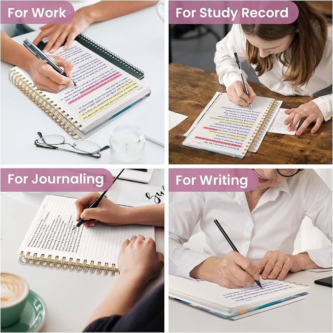 Spiral Notebook for Work Thick Hardcover Lined Journal for Note Taking | Blush Horizon 300 Pages (7.1"x10") B5 College Ruled Journal for Women & Writing, Fit for Office Home School Supplies